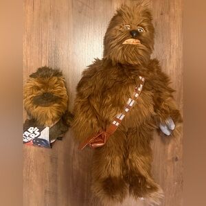 Disney Parks Star Wars Chewbacca Wookie Plush Doll 18” & Mini Bonus Chewbacca